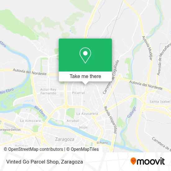 Vinted Go Parcel Shop map