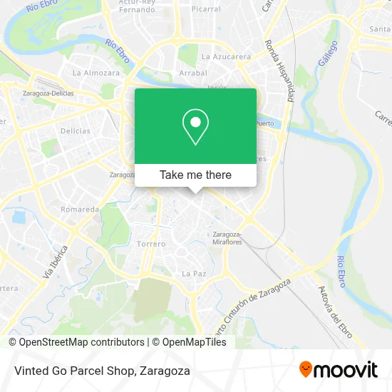 Vinted Go Parcel Shop map