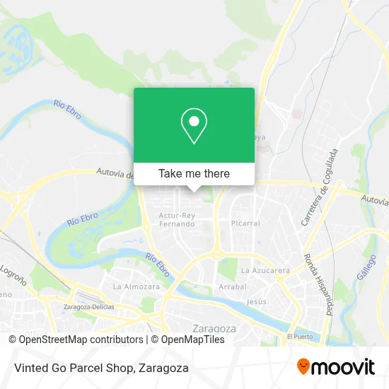 Vinted Go Parcel Shop map