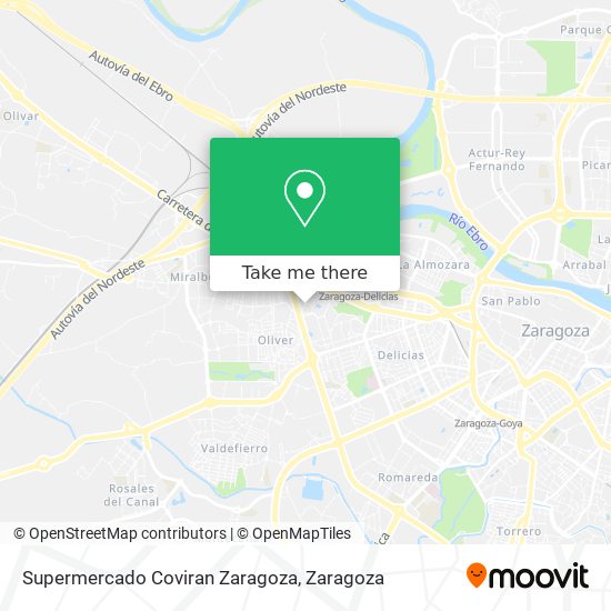 mapa Supermercado Coviran Zaragoza