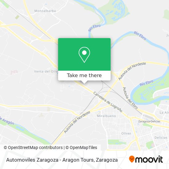 mapa Automoviles Zaragoza - Aragon Tours