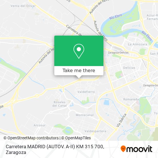 mapa Carretera MADRID (AUTOV. A-II) KM 315 700