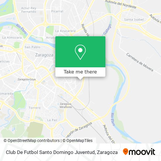 How to get to Club De Futbol Santo Domingo Juventud in Zaragoza by Bus or  Train?