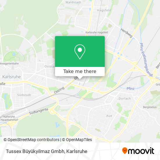 How to get to Tussex Büyükyilmaz Gmbh in Karlsruhe by Train, Bus or Light Rail?