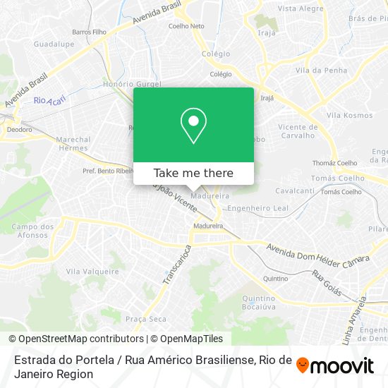 Mapa Estrada do Portela / Rua Américo Brasiliense