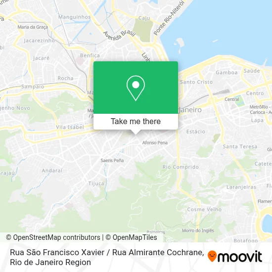 Rua São Francisco Xavier / Rua Almirante Cochrane map