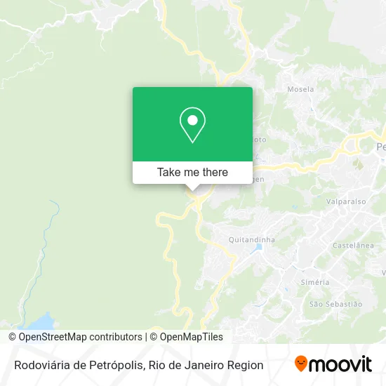 Mapa Rodoviária de Petrópolis