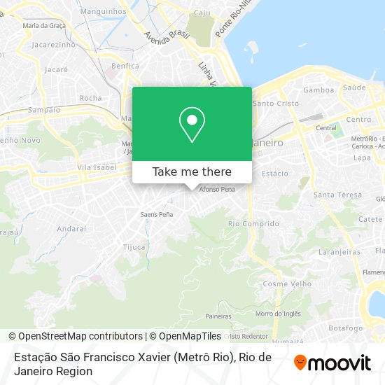 Mapa Estação São Francisco Xavier (Metrô Rio)