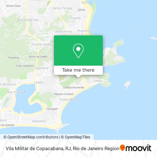 Mapa Vila Militar de Copacabana, RJ