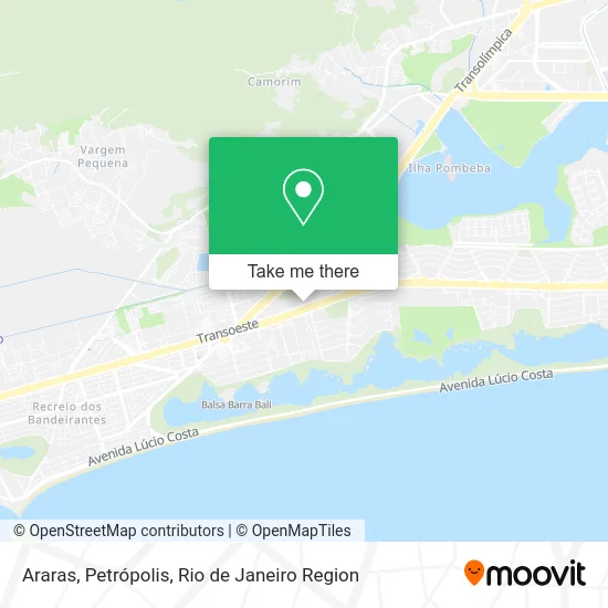 Araras, Petrópolis map