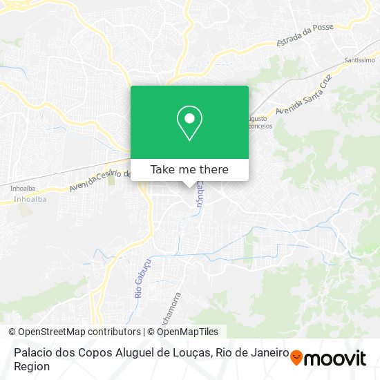 Palacio dos Copos Aluguel de Louças map