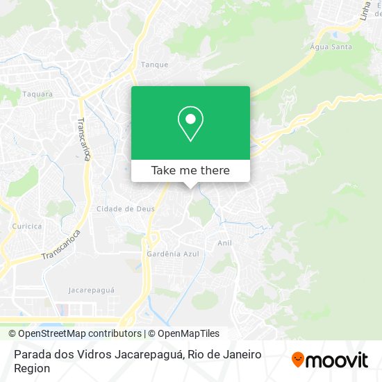 Mapa Parada dos Vidros Jacarepaguá