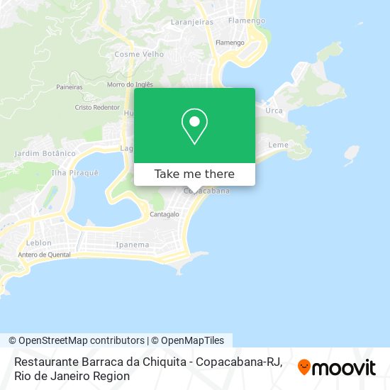 Mapa Restaurante Barraca da Chiquita - Copacabana-RJ