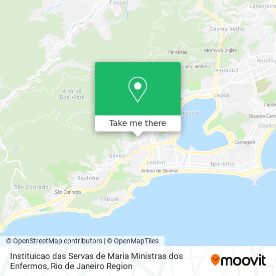 Mapa Instituicao das Servas de Maria Ministras dos Enfermos