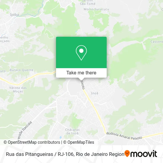 Rua das Pitangueiras / RJ-106 map