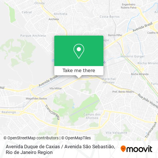 Mapa Avenida Duque de Caxias / Avenida São Sebastião