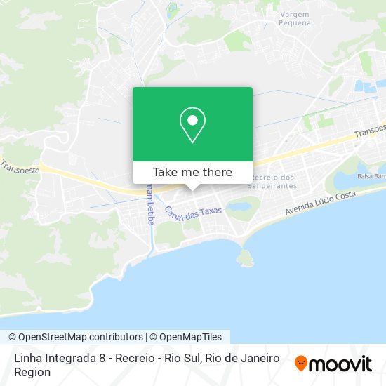 Linha Integrada 8 - Recreio - Rio Sul map