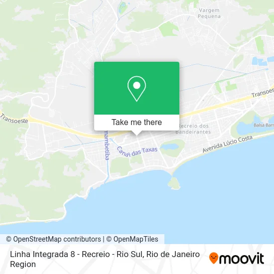 Linha Integrada 8 - Recreio - Rio Sul map