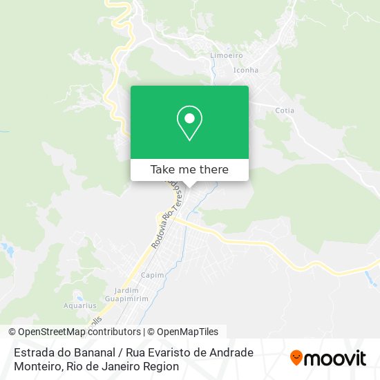 Estrada do Bananal / Rua Evaristo de Andrade Monteiro map