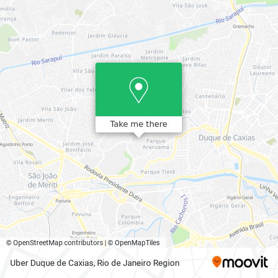 Uber Duque de Caxias map