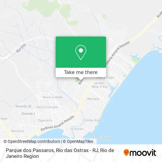 Parque dos Passaros, Rio das Ostras - RJ map