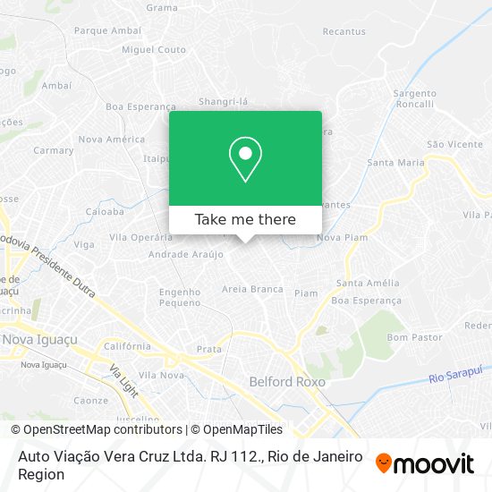 Mapa Auto Viação Vera Cruz Ltda. RJ 112.