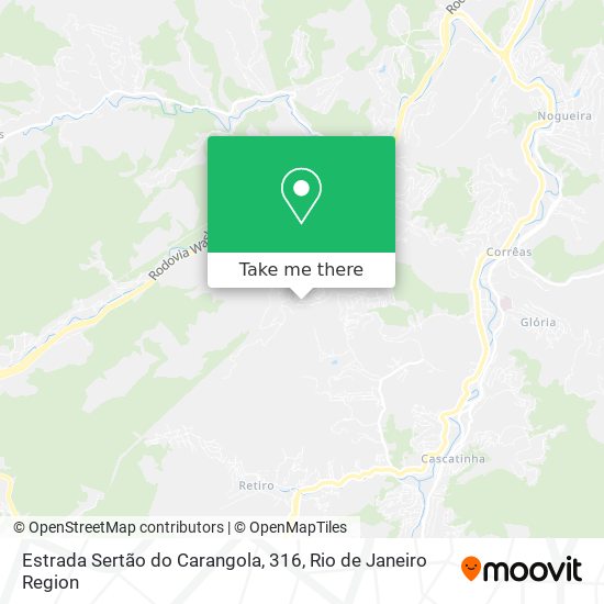 Estrada Sertão do Carangola, 316 map