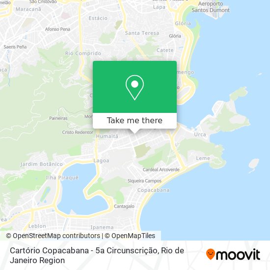 Mapa Cartório Copacabana - 5a Circunscrição