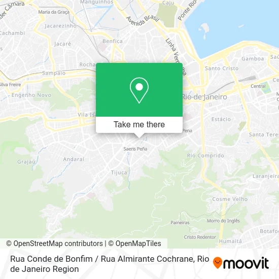 Rua Conde de Bonfim / Rua Almirante Cochrane map