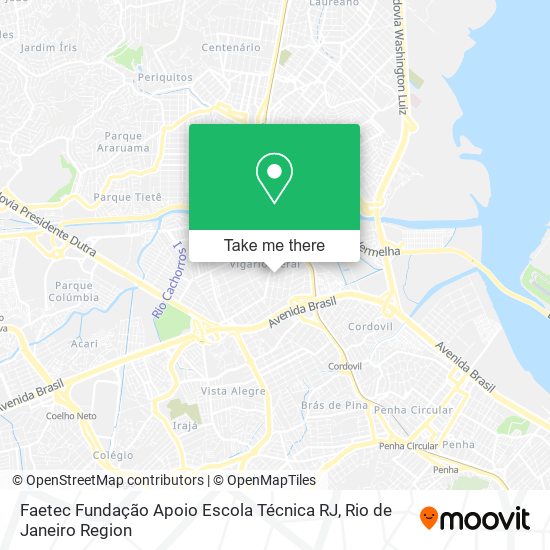 Faetec Fundação Apoio Escola Técnica RJ map
