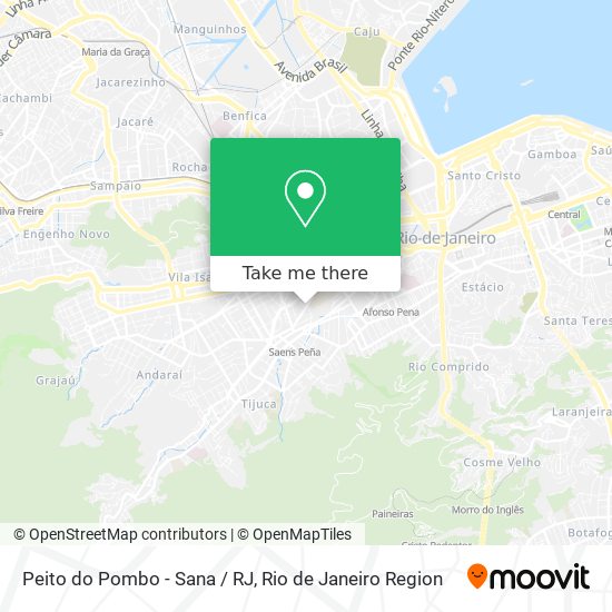 Peito do Pombo - Sana / RJ map