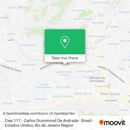 Mapa Ciep 117 - Carlos Drummond De Andrade - Brasil - Estados Unidos