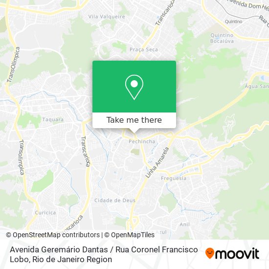 Mapa Avenida Geremário Dantas / Rua Coronel Francisco Lobo