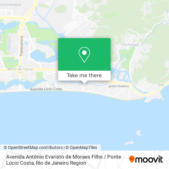 Mapa Avenida Antônio Evaristo de Moraes Filho / Ponte Lúcio Costa