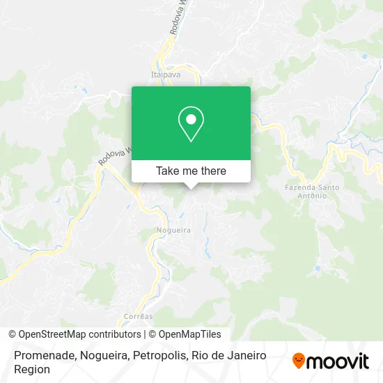 Promenade, Nogueira, Petropolis map