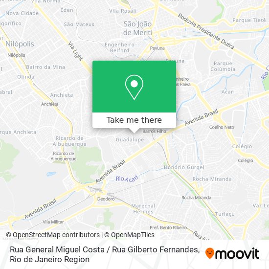 Mapa Rua General Miguel Costa / Rua Gilberto Fernandes