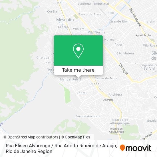 Mapa Rua Eliseu Alvarenga / Rua Adolfo Ribeiro de Araújo