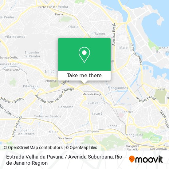 Mapa Estrada Velha da Pavuna / Avenida Suburbana