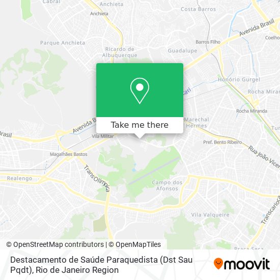 Mapa Destacamento de Saúde Paraquedista (Dst Sau Pqdt)