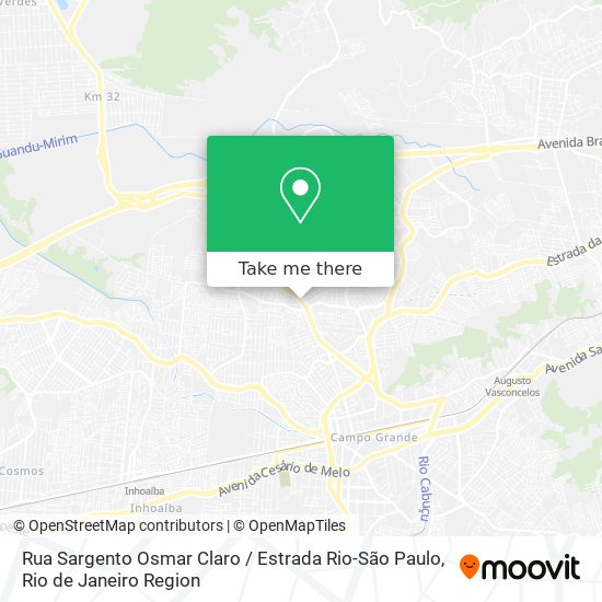 Mapa Rua Sargento Osmar Claro / Estrada Rio-São Paulo