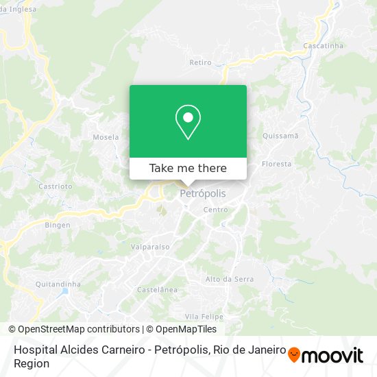 Hospital Alcides Carneiro - Petrópolis map