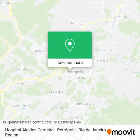 Hospital Alcides Carneiro - Petrópolis map