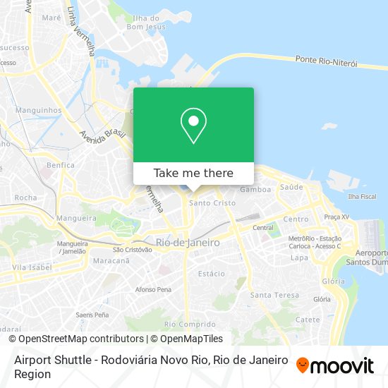 Airport Shuttle - Rodoviária Novo Rio map