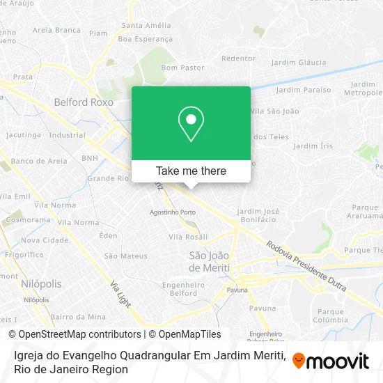 Igreja do Evangelho Quadrangular Em Jardim Meriti map