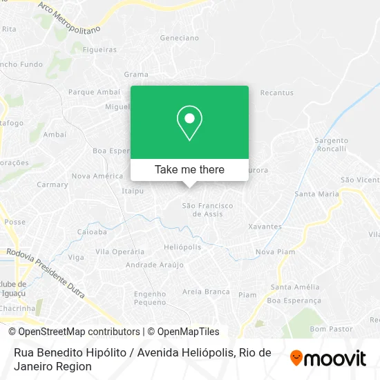 Rua Benedito Hipólito / Avenida Heliópolis map