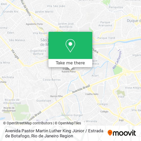 Mapa Avenida Pastor Martin Luther King Júnior / Estrada de Botafogo