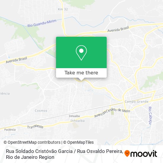 Mapa Rua Soldado Cristóvão Garcia / Rua Osvaldo Pereira