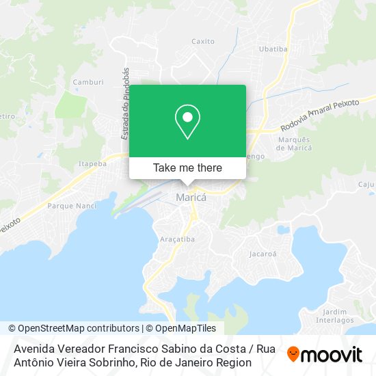 Avenida Vereador Francisco Sabino da Costa / Rua Antônio Vieira Sobrinho map