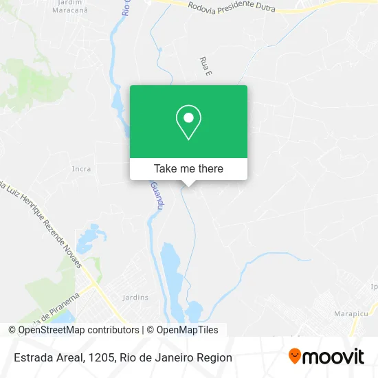 Estrada Areal, 1205 map