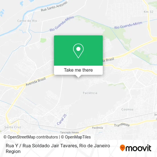 Rua Y / Rua Soldado Jair Tavares map